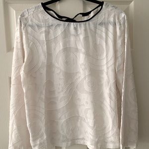 White Blouse with Black Trim